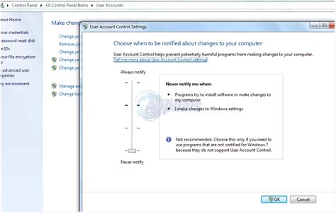 Image result for User Account Control Options