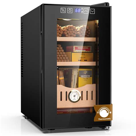 Buy 26L Thermostatic Electric Humidor, 200 Counts Large Cigar Humidor ...