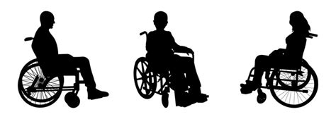 Premium Vector | Silhouettes of people in wheelchairsSet of silhouettes ...