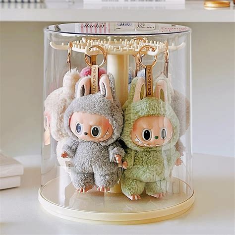 360° Rotate Labubu Transparent Display Case Hanging Organizer Rack ...