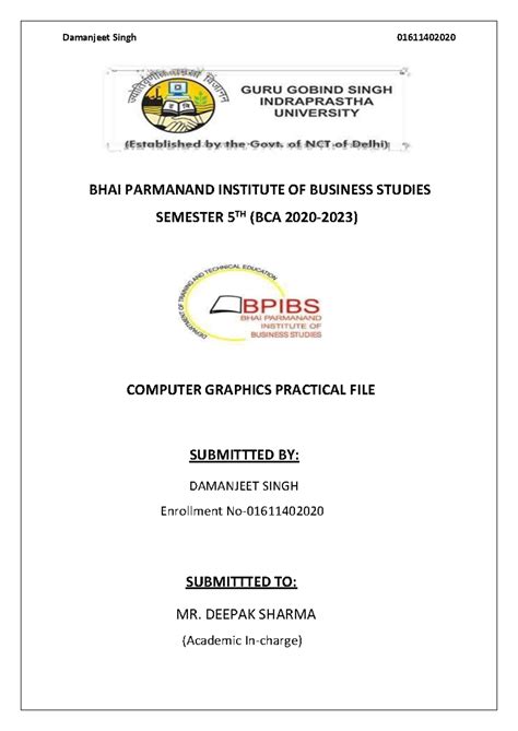 Computer Graphics Practical File (BCA 2020-2023) - Studocu