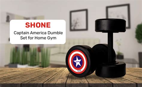 Buy Shone 7.5kg Dumbbells Set of 2 / Captain America Blue Dumble Set ...