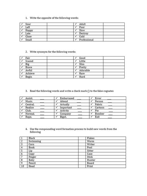 Word Form Exercise .Pdf 的图像结果