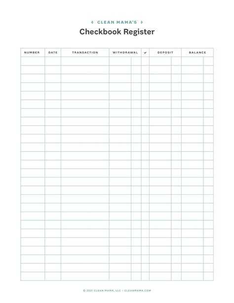 Free Printable Checkbook Register Templates [PDF, Excel]