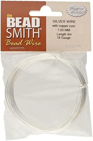 Silver Plated German Bead Craft Wire 18 Gauge 1.0 Dia 4 Meters 42638 ...
