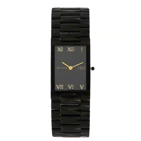 Titan Edge Black Dial Black Stainless Steel Strap Watch NP1296NM01 ...