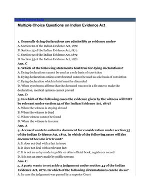 Evidence model question paper may 2021 - Law of Evidence Model ...