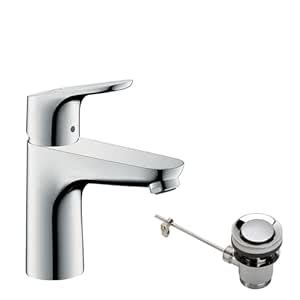 hansgrohe Focus Basin Mixer Tap 100 with pop-up Waste, Chrome, 31607000 ...