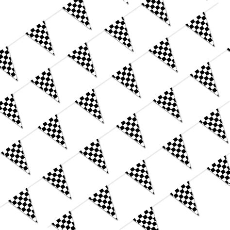 Piokio 100ft Black and White Checkered Flag Banner India | Ubuy