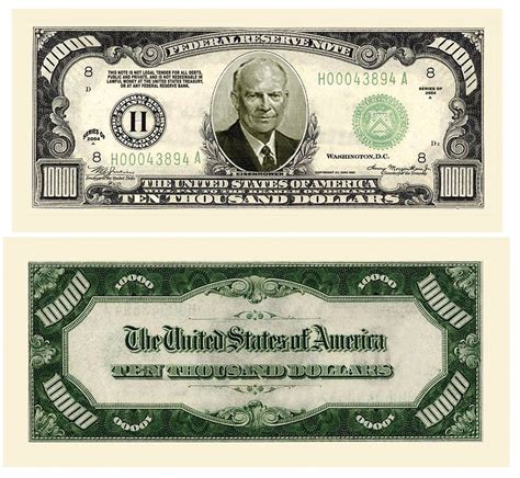 Pack of 1000 Bills - $10,000.00 Eisenhower Ten Thousand Dollar Bill | eBay