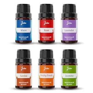 Judex Aroma Diffuser Oils Pack of 6 - Jasmine, Lavender, Rose, Wave ...