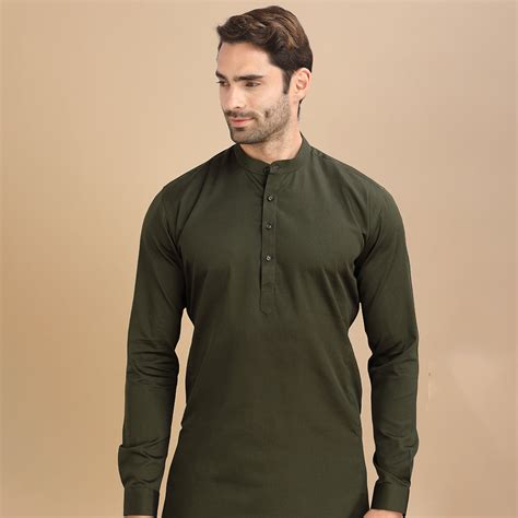 Earthy Olive Green Kurta for Men – Suvidha Fashion