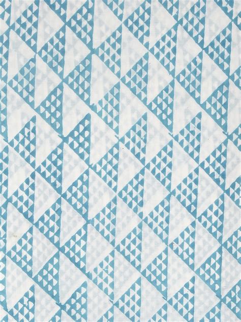 Blue Aztec Triangle Mountain Pattern Cotton Cambric Rapid Sanganeri Fa