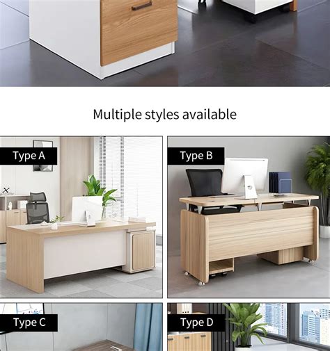 Industrial Office Computer Table With Storage Cabinet For Staff - Customizable Desk, Chair, And ...