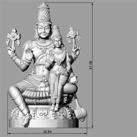 Buy Lakshmi Narayan 3D Model - Exquisite Design