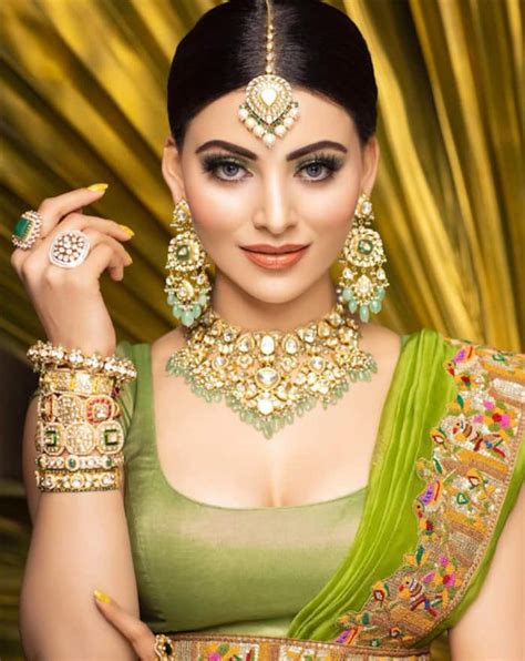 Urvashi Rautela Bedazzles in Her Sexy Lehenga With Metallic Green ...