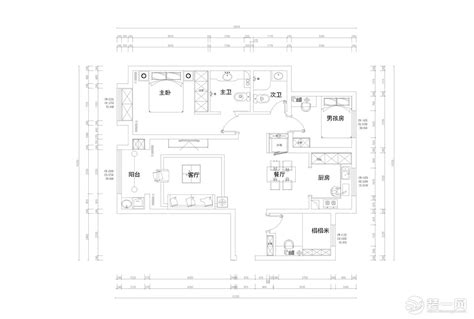 布局图石家庄业之峰装饰155平米三居室新中式风格装修设计-保利拉菲-家居美图_装一网装修效果图