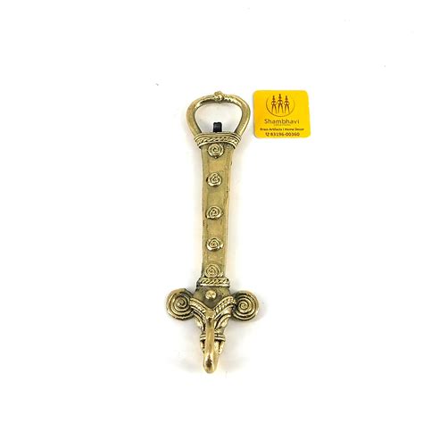 Dhokra Art Brass Elephant Design Bottle Opener (Golden, 6 inch ...