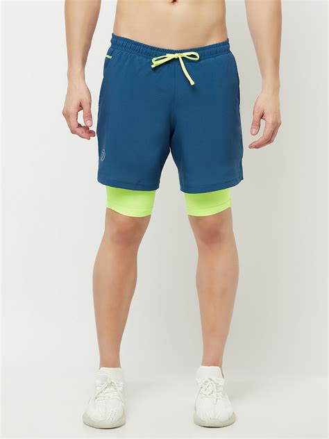 Buy Men's Phone Pocket Sports Shorts Online - Teal Blue TRUEREVO™