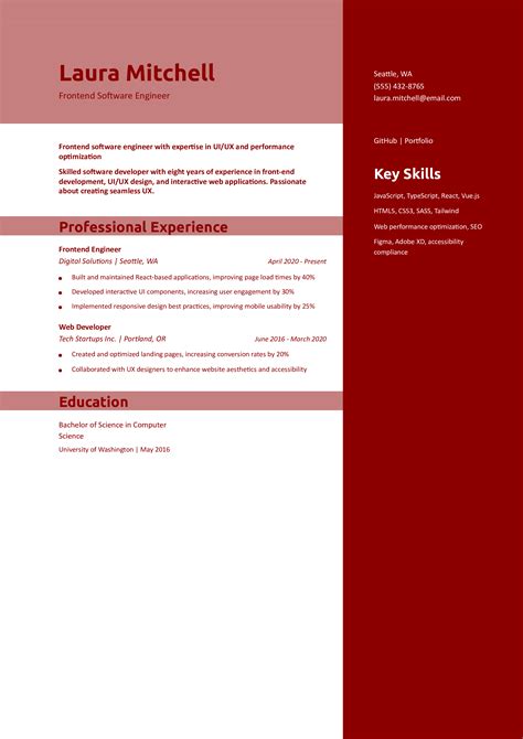 Software Engineer Resume 的图像结果
