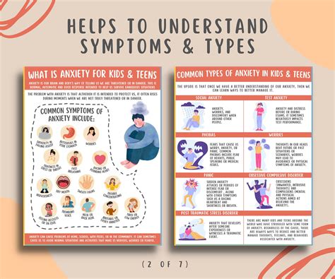Anxiety Coping Skills Bundle For Kids Teens (7 Pages) – MindSpacePrintables