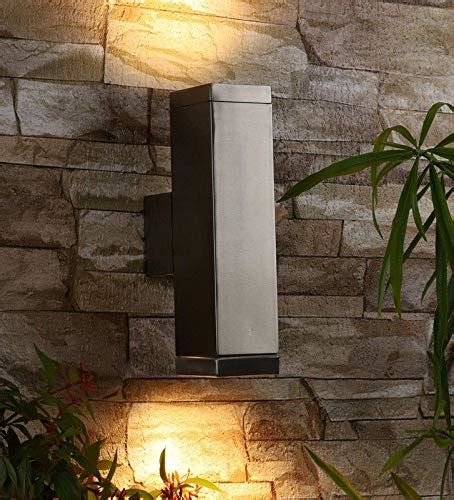 ELIANTE - Silver Metal Outdoor Wall Light AV003-2-SQ-SSV by Jainsons L