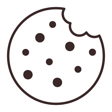 Bited Cookie with chocolate crumb Icon. Flat Style. Traditional ...