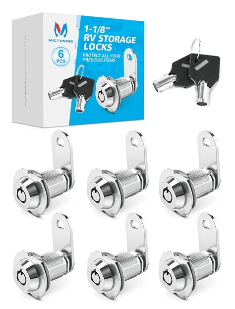 MICTUNING 1-1/8" RV Storage Locks, Keyed Alike 6 Pack with 12 Keys, 100 ...