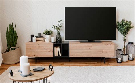 Nola TV komoda 3 vrata + 2 otvora 195x37x45cm | Emmezeta webshop