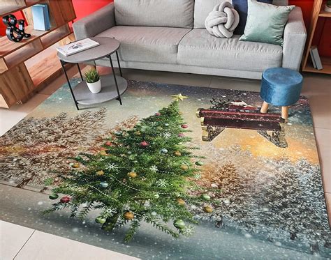 Amazon.com: ZRCWXFP Christmas Atmosphere Area Rug,4x5ft,Snow Atmosphere ...