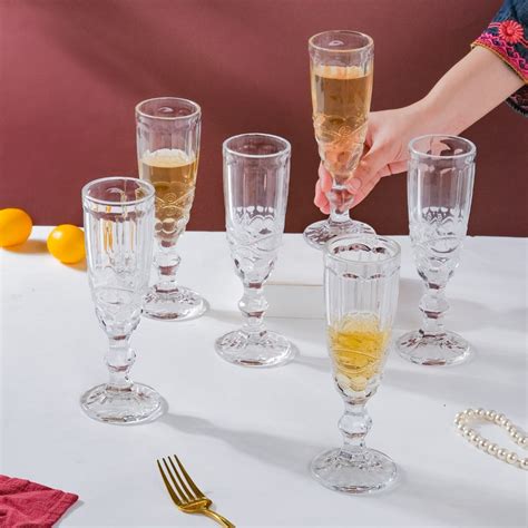 Champagne Glass Transparent Set Of 6 150 ml