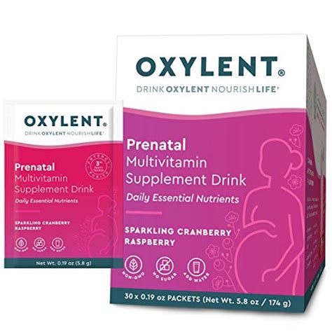 Oxylent Prenatal Multivitamin Supplement Drink Sparkling Cranberry And ...