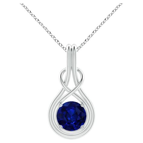 ANGARA GIA Certified Natural Sapphire White Gold Pendant Necklace For ...