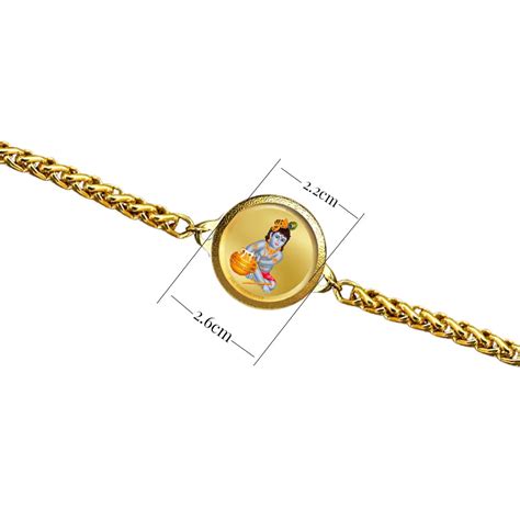 24K Gold Plated 22MM Laddu Gopal Bracelet – Divine Bal Krishna Blessin ...