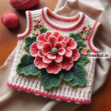 Crochet Ideas for Geranium Flower Dresses, Shoes, Vests, Cardigans ...