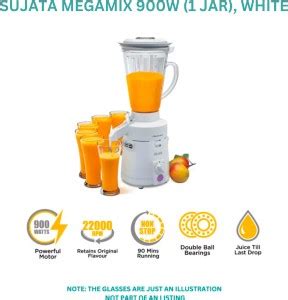 SUJATA 'S MEGAMIX 900 Juicer Mixer Grinder (1 Jar, White) Price in ...