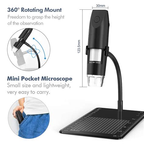 Wireless Digital Microscope, Skybasic Mini Pocket Handheld WiFi USB 50x ...