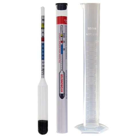 Hydrometer for Wine Making with 100 MM Hydrometer Alcohol Test Jar ...