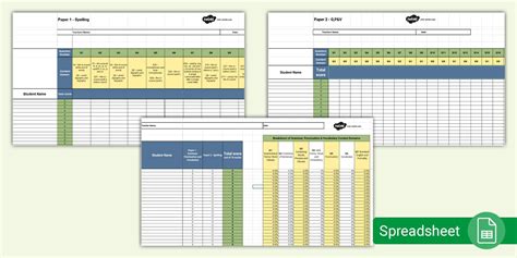 SPaG Analysis Grid KS1 2025 SAT Paper Assessment Spreadsheet