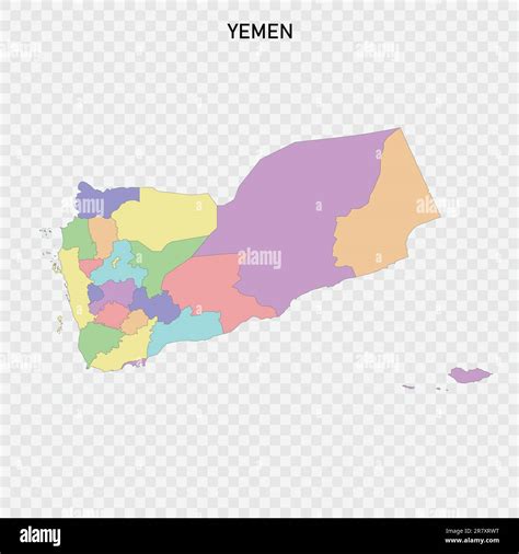 Isolated colored map of Yemen with borders of the regions Stock Vector Image & Art - Alamy