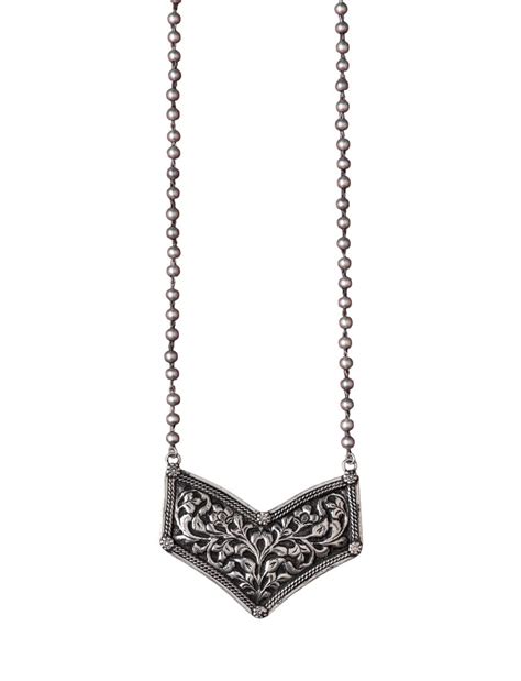 Shyle 925 Sterling Silver Chain Necklace, Mizoya Chitai Intricate ...