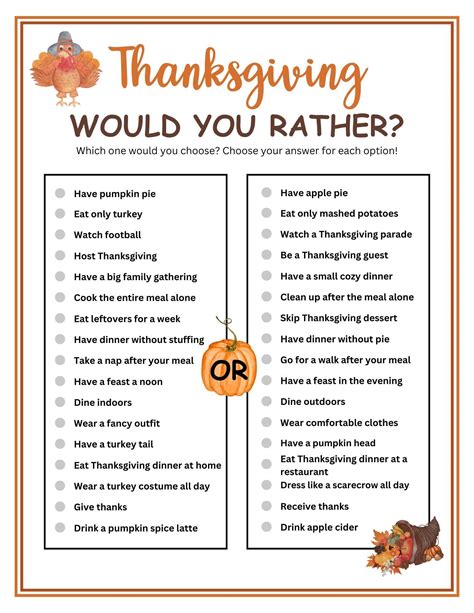 40 thanksgiving would you rather questions for your turkey talk – Artofit