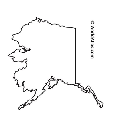 alaska outline map printable