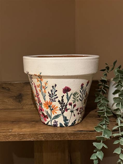 Stunning Floral Decoupaged Terracota Pot. Suitable for Indoor and Outdoor Use. - Etsy Canada ...
