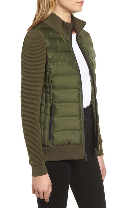 Puffer Jacket with Knit Sleeves, Alternate, color, OLIVE Marc New York ...