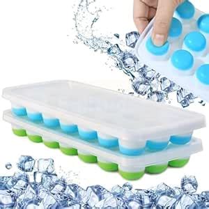 Buy MilliMegaa 3 Pcs Silicone Round Pop Up Ice Cube Mold Trays with Lid ...