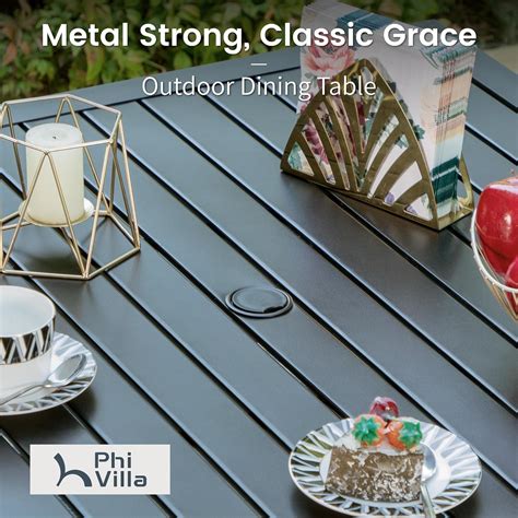 PHIVILLA PHI VILLA 5-Piece Outdoor Dining Set, 4 Steel Metal India | Ubuy