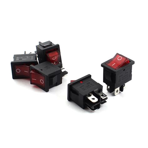 Buy ELECTROPRIME 5pcs AC 125V/10A 250V/6A Red Indicator Light ON/OFF ...