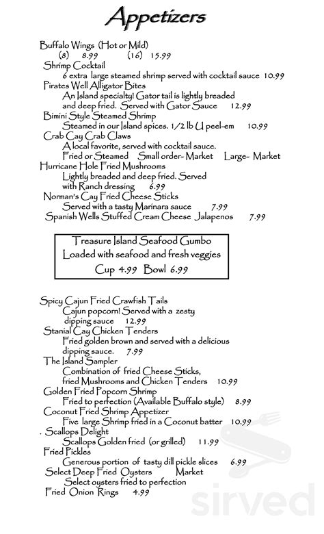 Bahama Bob's Beach Side Cafe menu in Gulf Shores, Alabama, USA