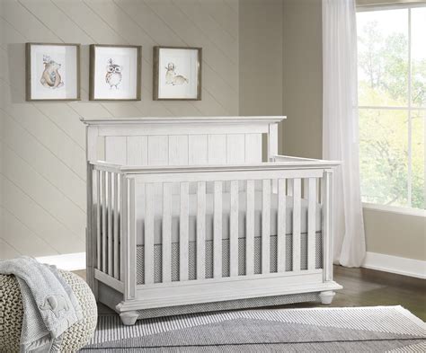 Oxford Baby Langston 4-in-1 Convertible Crib, Weathered White, Wooden ...